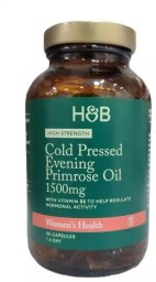 Holland & Barrett Holland & Barrett - Olej z Wiesiołka Tłoczony na Zimno, 1500mg, 60 kapsułek