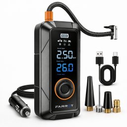 Kompresor samochodowy Farrot kompresor bezprzewodowy powerbank led 150psi pompka powietrza elektryczna Powerbank LED AUTO STOP