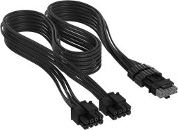 Corsair Premium Sleeved 2x 8-Pin do zasilacza 12V-2x6-kabel, dla zasilacza Typ-4 - czarny