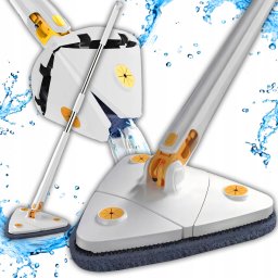 Mop Retoo MOP OBROTOWY 360 AUTOMATYCZNE WYCISKANIE TRÓJKĄTNY WYSUWANY TELESKOPOWY