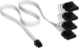 Corsair Premium Sleeved 4x 4-Pin-Molex-Kabel do zasilacza Typ-5 biały