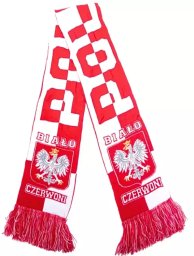 Verk Szalik kibica Polska mecz na stadion biało czerwony miękki dwustronny