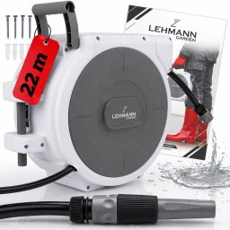 Lehmann HG Zwijacz bęben na wąż ogrodowy automatyczny Zestaw z wężem 22m 1/2 Naścienny LGAWR-2060