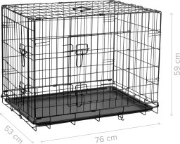 Rebel Metalowa klatka dla psa, kojec, rozmiar L 76x53x59 cm , REBEL ANIMALS