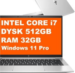 Laptop HP Laptop biznesowy HP EliteBook 830 G7 / B07JPU8Q / Intel Core i7 / 32GB / 512GB / Intel UHD / FullHD / Win 11 Pro