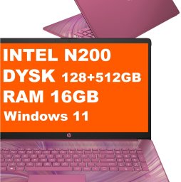 Laptop HP Laptop HP 17-cn3104ds / A59W2UA / Intel N200 / 16GB / 128GB UFS + 512GB M.2 / Intel UHD / HD+ / Win 11 / Fioletowy