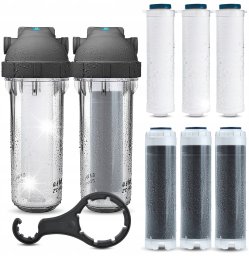 Dafi FILTR WODY WSTĘPNY CAŁY DOM SIATKA + BLOK WĘGLOWY