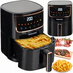 Frytkownica beztłuszczowa Heckermann FRYTKOWNICA BEZTŁUSZCZOWA FRYTOWNICA PIEKARNIK AIR FRAYER DUŻA 1800W 4,7L