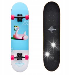 Deskorolka Meteor METEOR Deskorolka Deska Dla Dziewczynki Drewniana Skateboard Flaming