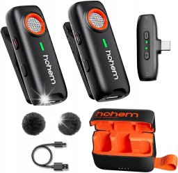 Mikrofon Hohem Mikrofon Bezprzewodowy Etui Ładujące 2TX 1RX Hohem Mic-01 iPhone Lightning