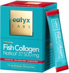 Collibre EATYX_Fish Collagen Naticol kolagen w saszetkach suplement diety Hibiskus Granat 30 x 2,5g