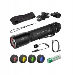 Latarka TOGO Zestaw mysliwski Ledlenser TAC7R Black Case