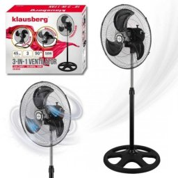 Termowentylator Klausberg WENTYLATOR WIATRAK PODŁOGOWY BIURKOWY ŚCIENNY 3w1 KLAUSBERG KB-9042