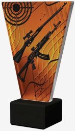 Victoria Sport Monochromatyczne trofeum szklane na podstawie marmurowej - STRZELECTWO BROŃ DŁUGA