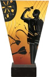 Victoria Sport Monochromatyczne trofeum szklane na podstawie marmurowej - DART