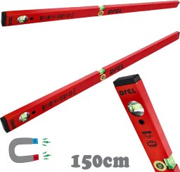Drel DREL Poziomnica Magnetyczna Wzmocniona 150cm 2 Libelki Profesjonalna