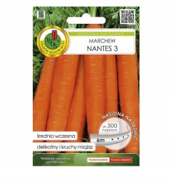 Apte Marchew jadalna Nantes 3 nasiona na taśmie 6 m do uprawy w ogrodzie 1 szt.