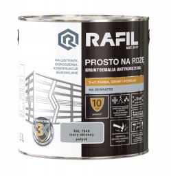 Śnieżka Rafil emalia do metalu Prosto Na Rdzę Szary Okienny Połysk 2,5L