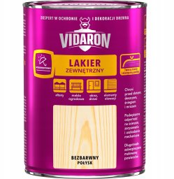 VIDARON VIDARON lakier zewnętrzny do drewna bezbarwny połysk 0,75L