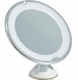 Lusterko kosmetyczne Koopman Lusterko stojące do makijażu LED okrągłe na baterie srebrne 20cm 1szt