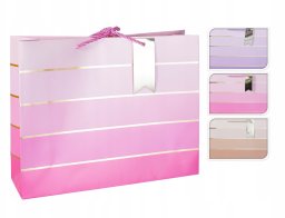 Koopman Torba prezentowa pastelowa urodzinowa szeroka 10x32x26 cm 1szt