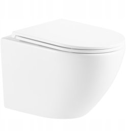 Miska WC Invena Miska WC z deską wolnoopadającą wisząca bez kołnierza biała