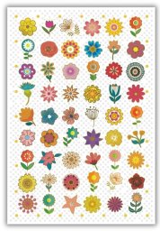 Staples Karnet 12x18cm + koperta Kwiatki