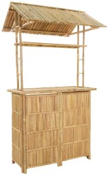 Garden4You Stół barowy na zewnątrz Naturalny 115 x 95 x 214 cm Bambus