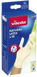 Vileda Rękawice lateksowe Natural Latex* S/M 10 szt.