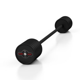 Marbo Sport Sztanga prosta gumowana 55 kg MARBO SPORT czarny mat