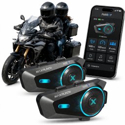 Farrot Interkom motocyklowy zestaw 2 szt Mesh 1.6km bluetooth 5.4 anc 120 km/h do 4 osób radio fm ipx7