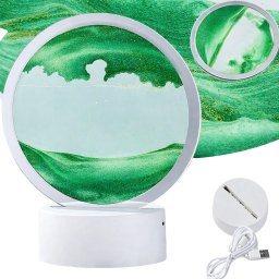 Verk Lampa piaskowa 3d ruchomy dynamiczny piasek dekoracyjna biurko usb led rgb