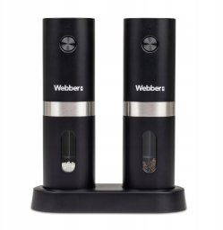 Młynek do przypraw Webber MŁYNEK DO PIEPRZU I SOLI ELEKTRYCZNY AKUMULATOROWY USB 2 SZT WEBBER PREMIUM
