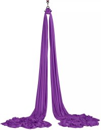 Monroe Hamak aerial yoga 8m z osprzętem 100gsm nylon do treningu fioletowy