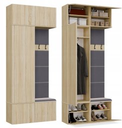 Topeshop Garderoba Szafa + Wieszak HAGA II/1Sz1W Dąb Sonoma