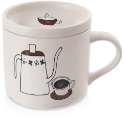 Lumarko Kubek z pokrywką porcelanowy 420 ml