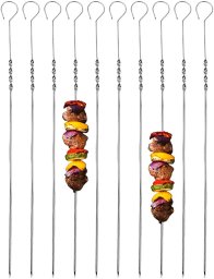 BBQ Szpikulce do szaszłyków stalowe 38,5 cm 10 szt.