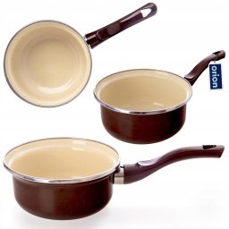 Emalia Pleszew Rondel emaliowany BROWN 14 cm, 620 ml