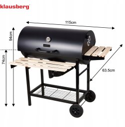 Klausberg GRILL WĘGLOWY BBQ Z POKRYWĄ, Klausberg KB-9033
