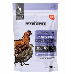 Wiejska Zagroda Sterilized z kurczakiem i przepiórką 0.8kg
