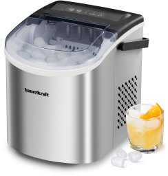 Kostkarka do lodu Adler Automatyczna cicha wydajna kostkarka do lodu Bauerkraft prosta obsługa 12kg/24h srebrny