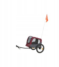 Trixie Przyczepka rowerowa, dla psa, szaro-czerwona, S: 53 × 60 × 60/117 cm