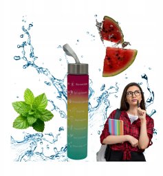 Alogy Butelka Na Wodę Motywacyjna Bidon Z Miarką Sportowy 300ML Szczelna Sportowa