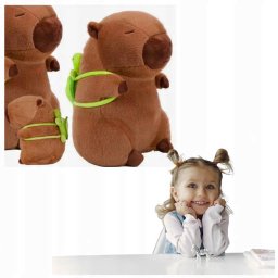 Plush MASKOTKA KAPIBARA Z PLECAKIEM ŻÓŁW PLUSZAK DUŻY XL 30CM PLUSZOWY MIŚ