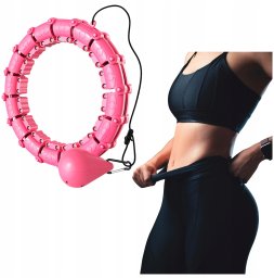 Springos HULA HOP Z OBCIĄŻENIEM Z WYPUSTKAMI SKŁADANE RÓŻOWY FIT+ PRO