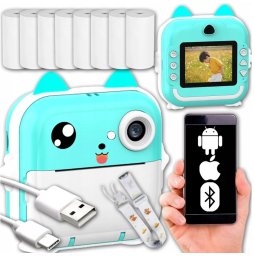 Drukarka etykiet Drukuś mini drukarka termiczna Aparat natychmiastowy GRY papier rolki XXL