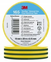 3M Vinyl Electrical Tape 3M Temflex 165 19mmx0.15mmx20m, green-yellow, 3M