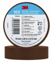 3M Tama izolacyjna 19mm x 20m PVC Temflex 165 brązowa 7100184802