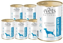 4Vets Mokra karma weterynaryjna dla psa z problemami dermatologicznymi Natural Skin Support* 6 x 400 g