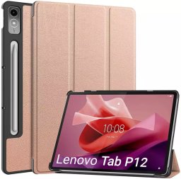 Etui na tablet 4kom.pl Etui Smart Case pokrowiec do Lenovo Tab P12 12.7" TB370 TB370FU 2023, różowe